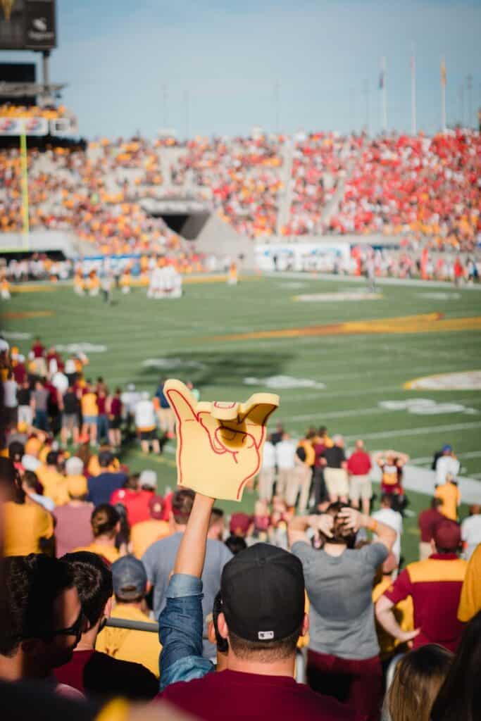 a crowd of people at a football game